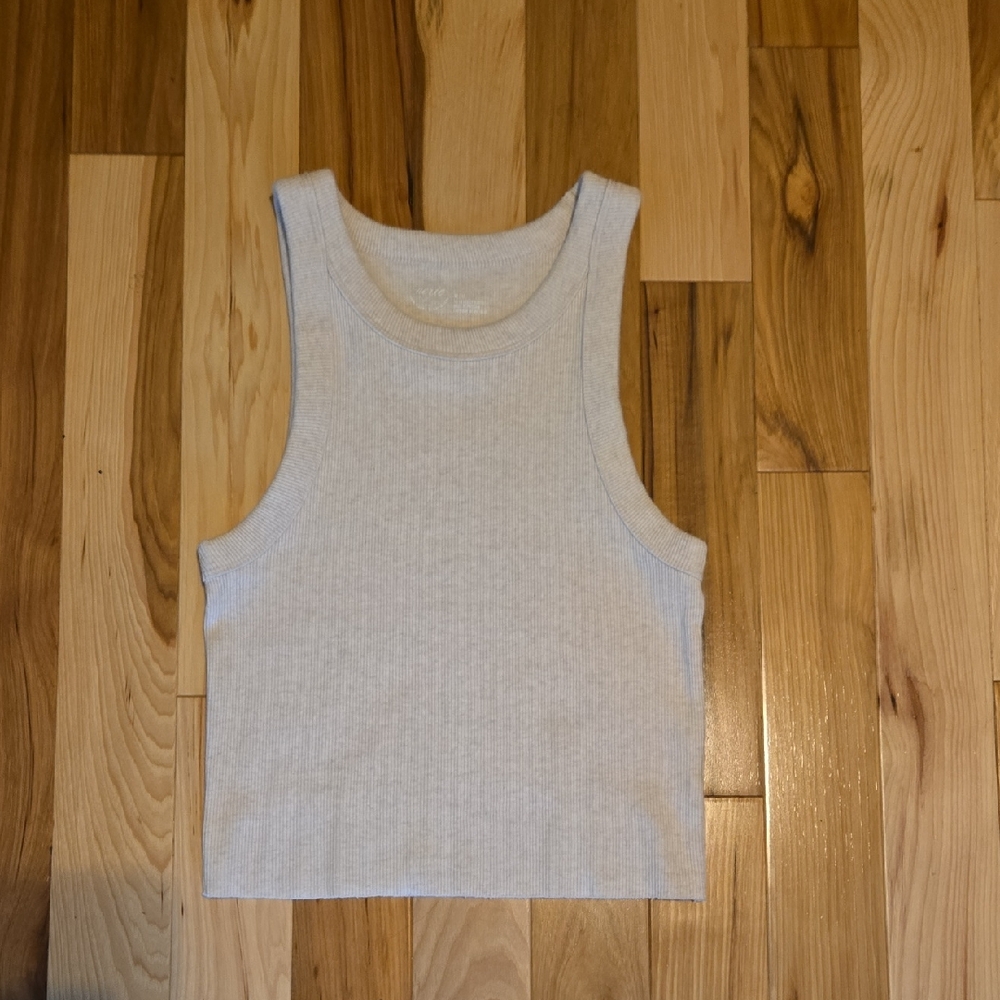 Aerie Light Beige Ribbed Tank